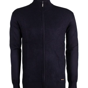 Cardigan uomo full zip in misto cotone tinta unita