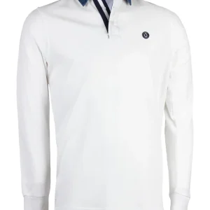 Polo in cotone piquet con collo a contrasto