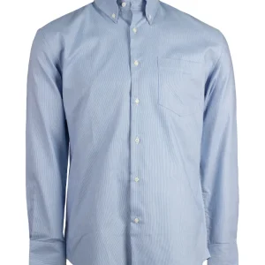 Camicia rigata da uomo in tessuto operato button down