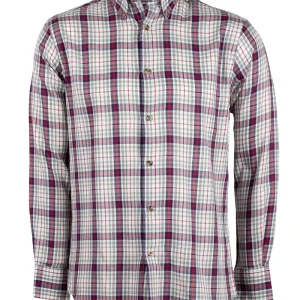Camicia a quadri uomo button down in flanella leggera