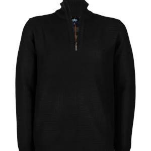 Pullover uomo mezza zip con collo alto