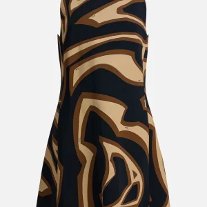 Abito a trapezio con stampa Labirinto