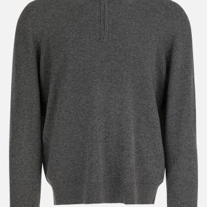 Maglione in cashmere con mezza zip